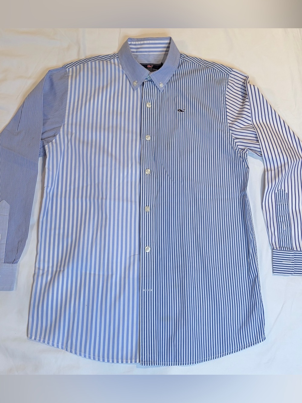 Vineyard Vines Striped Button Down Whale Shirt Boys SzM 12/14 like new condition